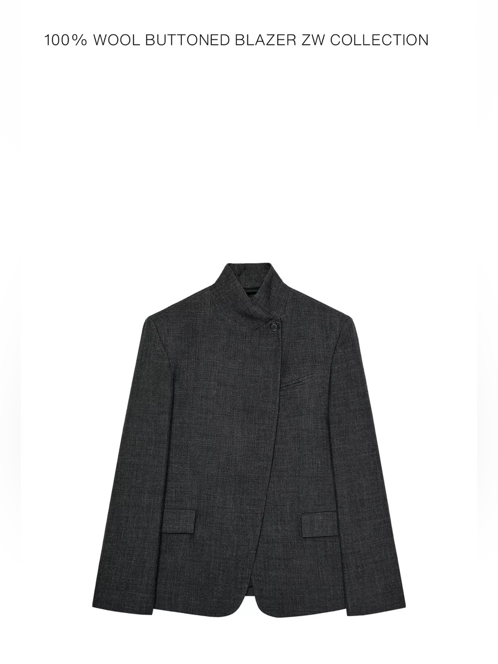 Zara 100% Wool Buttoned Blazer